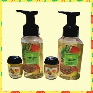 PINEAPPLE MANGO FOAMING HAND SOAP & HAND SANITIZER 4-PIECE BY BATH & BODY WORKS